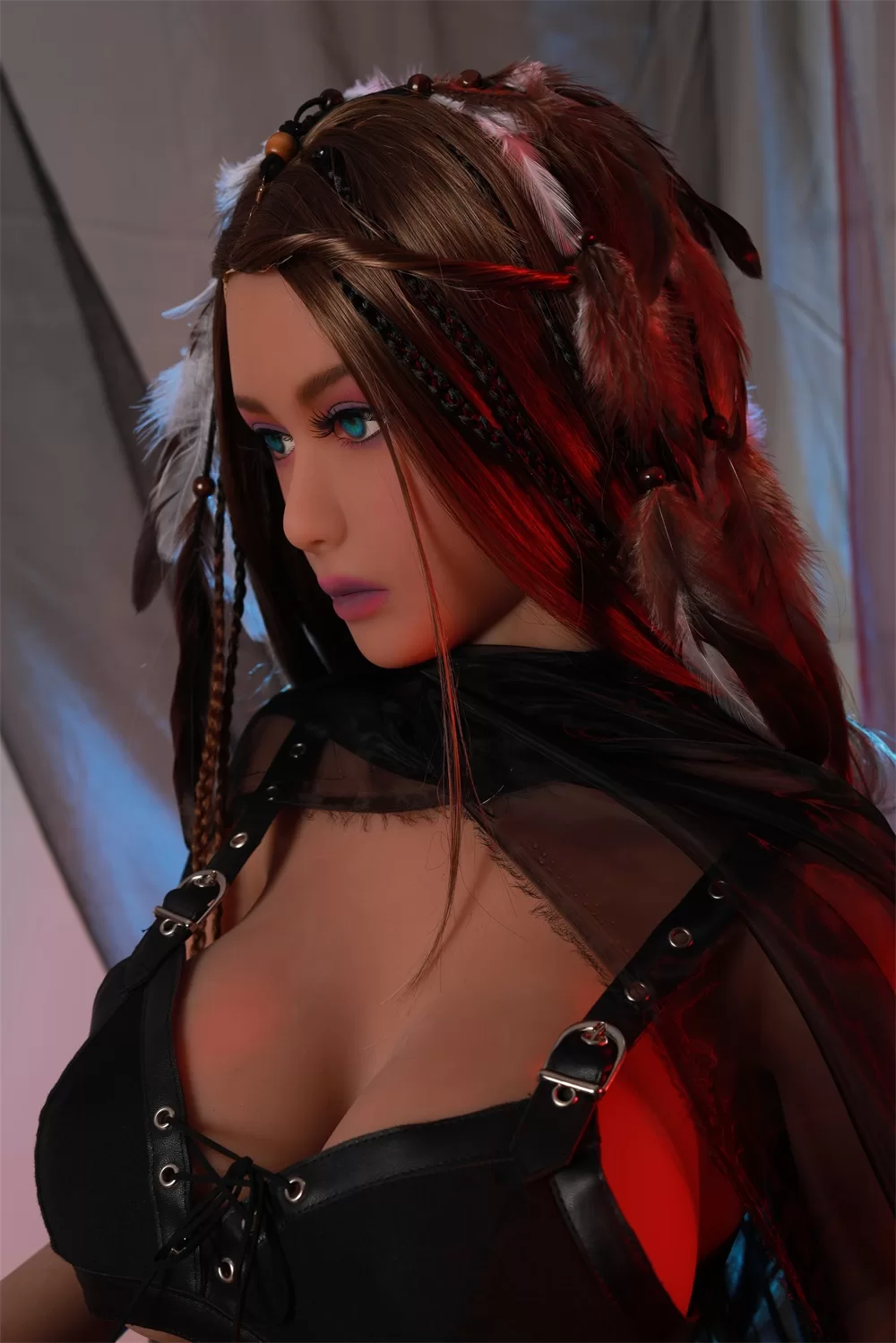 Asian Series Style Silicone Sex Doll Men's Sexual Masturbation Device Height 158, Big Chest And Nipple, Pink And Tender Vaginal Organs, Slim Figure, Female Warrior Uniform Temptation Three Point Underwear 12