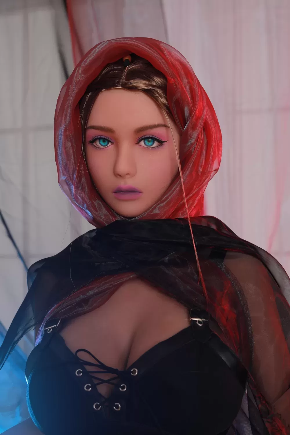 Asian Series Style Silicone Sex Doll Men's Sexual Masturbation Device Height 158, Big Chest And Nipple, Pink And Tender Vaginal Organs, Slim Figure, Female Warrior Uniform Temptation Three Point Underwear 2