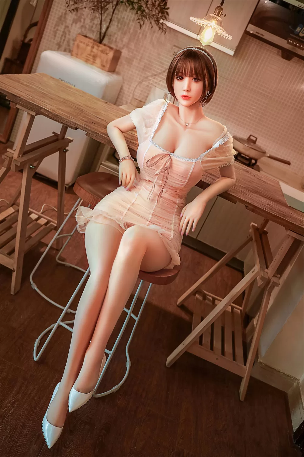 Asian Series Style Silicone Sex Doll Men's Sexual Masturbation Device Height 158 Large Chest Nipple Pink Genital Organs Slim Figure Red Transparent Underwear Natural Skin Coral Hair Sexual Beauty Doll 2