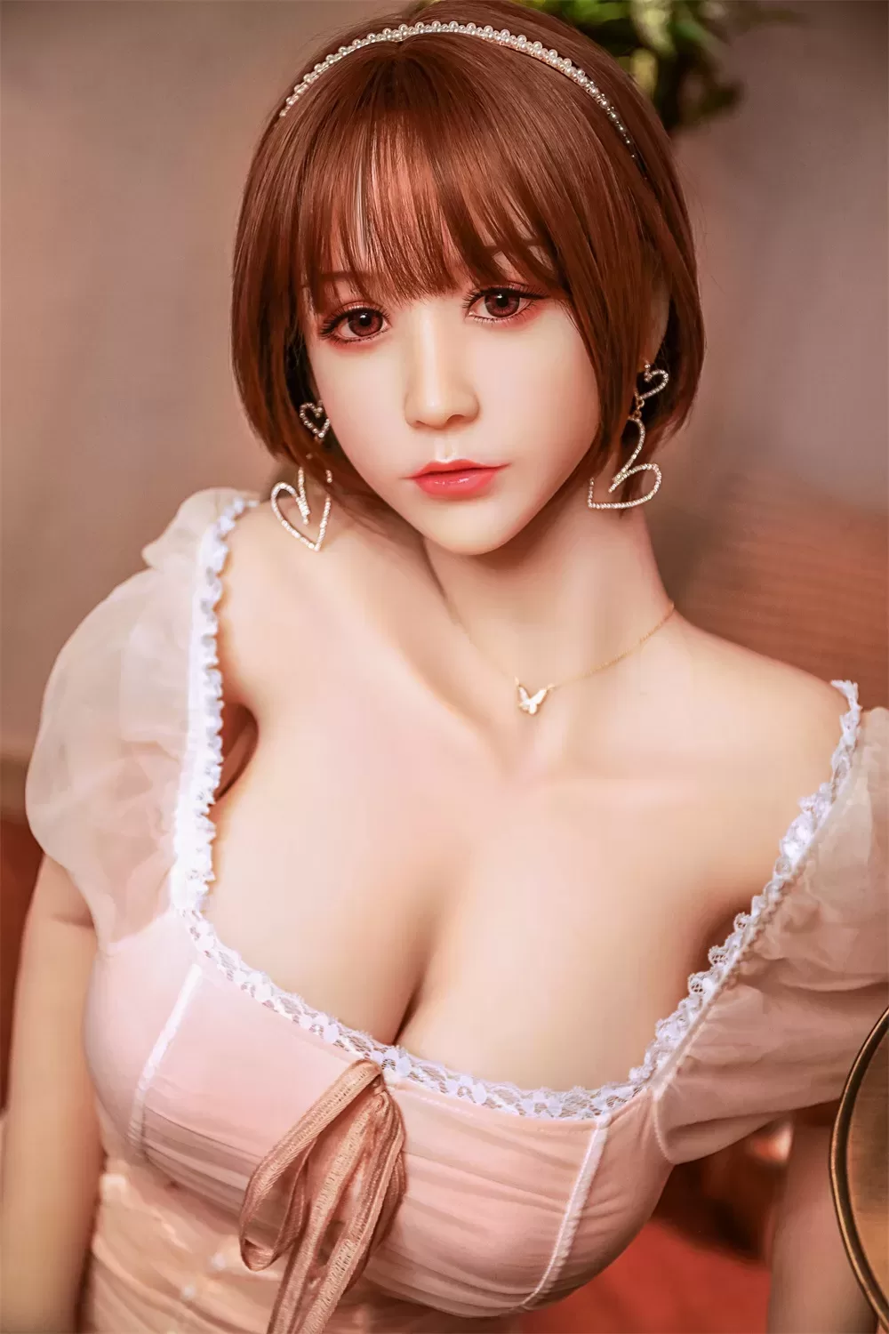 Asian Series Style Silicone Sex Doll Men's Sexual Masturbation Device Height 158 Large Chest Nipple Pink Genital Organs Slim Figure Red Transparent Underwear Natural Skin Coral Hair Sexual Beauty Doll 8