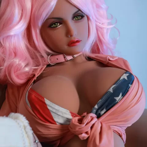 Asian Series Style Silicone Sex Doll Men's Sexual Masturbation Device Height 158 Large Chest, Pink Nipple, Tender Vaginal Organs, Light Brown Pink Hair, Sexual Beauty Doll
