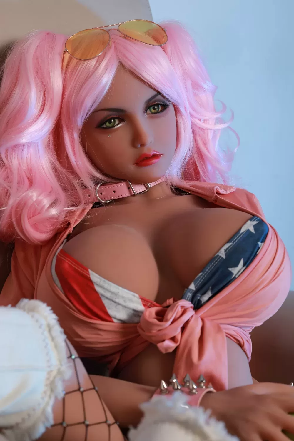 Asian Series Style Silicone Sex Doll Men's Sexual Masturbation Device Height 158 Large Chest, Pink Nipple, Tender Vaginal Organs, Light Brown Pink Hair, Sexual Beauty Doll 10