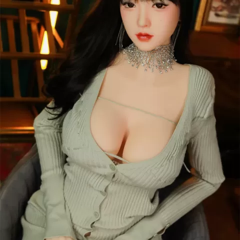 Asian Series Style Silicone Sex Doll Men's Sexual Masturbation Device, Height 165, Chest, Nipple, Pink and Tender Vaginal Organs, Slim Figure Uniform, Temptation Underwear, Natural Skin, Black Hair, Sexual Beauty Doll