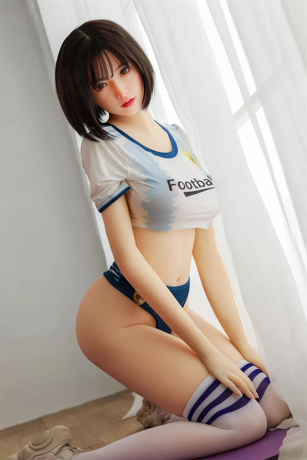 Asian Series Style Silicone Sex Doll Men's Sexual Masturbation Set, Height 165, Chest, Nipple, Pink And Tender Vaginal Organs, Slim Figure Uniform, Temptation Underwear, Flesh Skin, Black Short Hair 13