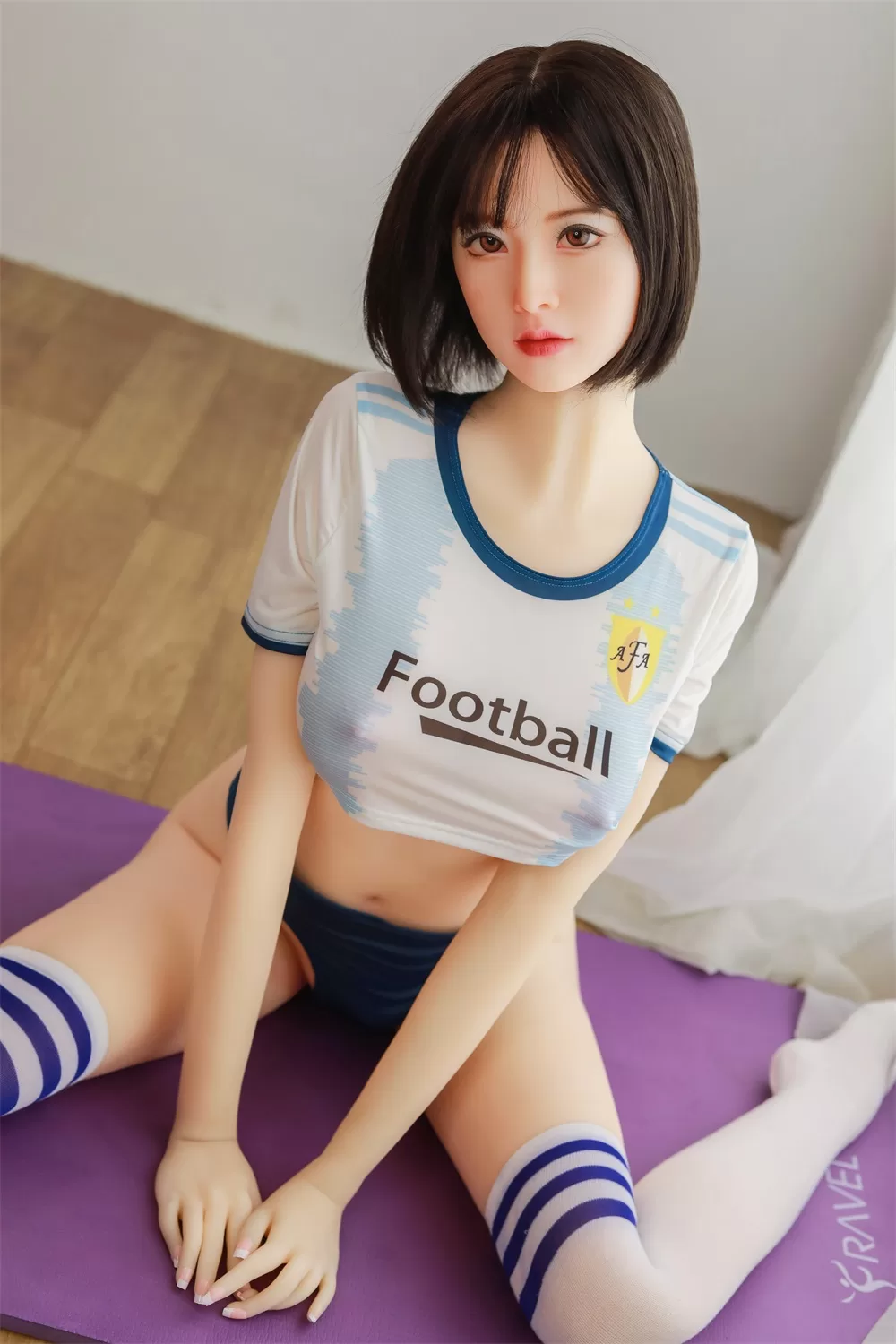 Asian Series Style Silicone Sex Doll Men's Sexual Masturbation Set, Height 165, Chest, Nipple, Pink And Tender Vaginal Organs, Slim Figure Uniform, Temptation Underwear, Flesh Skin, Black Short Hair 16