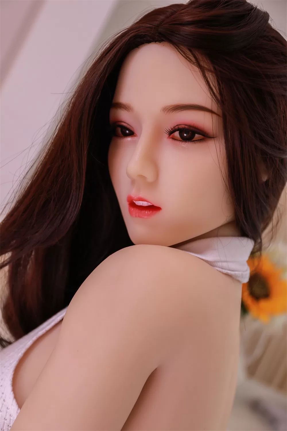 Asian Series Style Silicone Sex Doll Men's Sexual Masturbation Set, Height 168cm, Extra Large, Full Breast Nipple, Pink, Tender Vagina, Rich Figure Uniform, Temptation Underwear, Natural Skin, Black Short 17