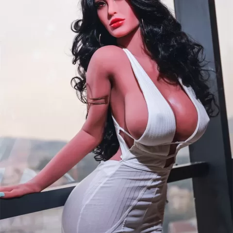 European and American series style men's sexual masturbation device height 170CM big breasts pink nipples vulva organ black long hair soft real tan skin sex young woman silicone doll