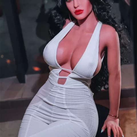 European and American series style men's sexual masturbation device height 170CM big breasts pink nipples vulva organ black long hair soft real tan skin sex young woman silicone doll