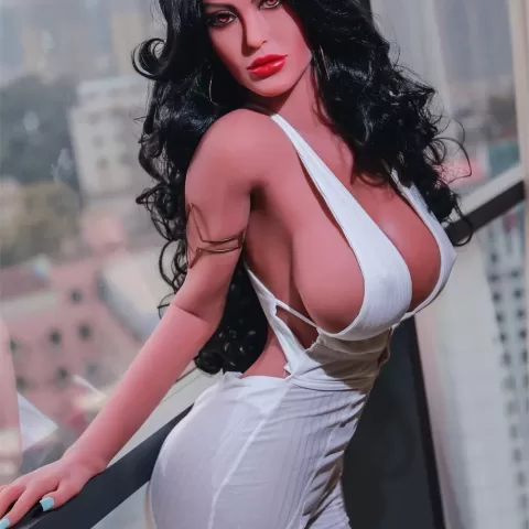 European and American series style men's sexual masturbation device height 170CM big breasts pink nipples vulva organ black long hair soft real tan skin sex young woman silicone doll