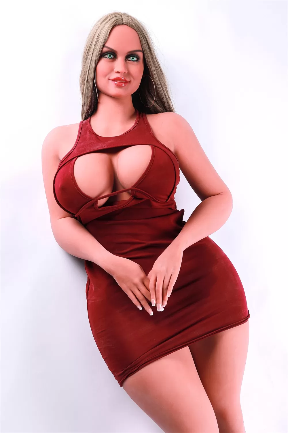 European And American Series Style Silicone Men's Sex Masturbation Device Height 163cm Big Breasts Pink Nipples Vulva Organ White Hair Soft Real Light Brown Skin Sex Little Fat Woman Female Doll 2