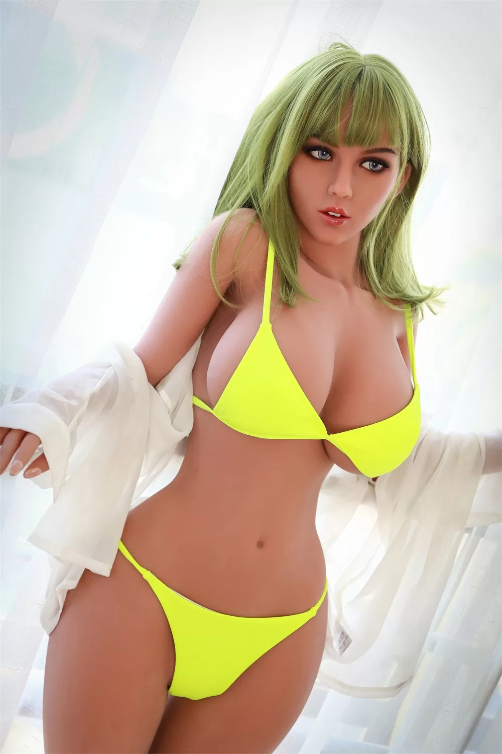European And American Style Silicone Male Sexual Masturbator, Height 165cm, Large Chest, Pink And Tender Nipples, Genital Organs, Yellow Hair, Soft And Real Coral Skin, Sex Girl Doll 2