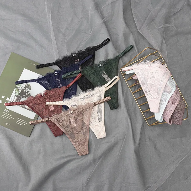 Women Sexy Lace Panties G String Transparent Underwear Hollow Out Panties Mesh Thongs Sex Low Waist Seamless Briefs Lingerie