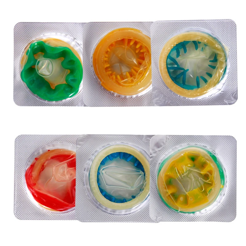 6 Pcs Ultra thin Condoms For Men G-spot Stimulation Condom Dotted Ribbed Stimulate Vaginal Orgasm Latex Condoms