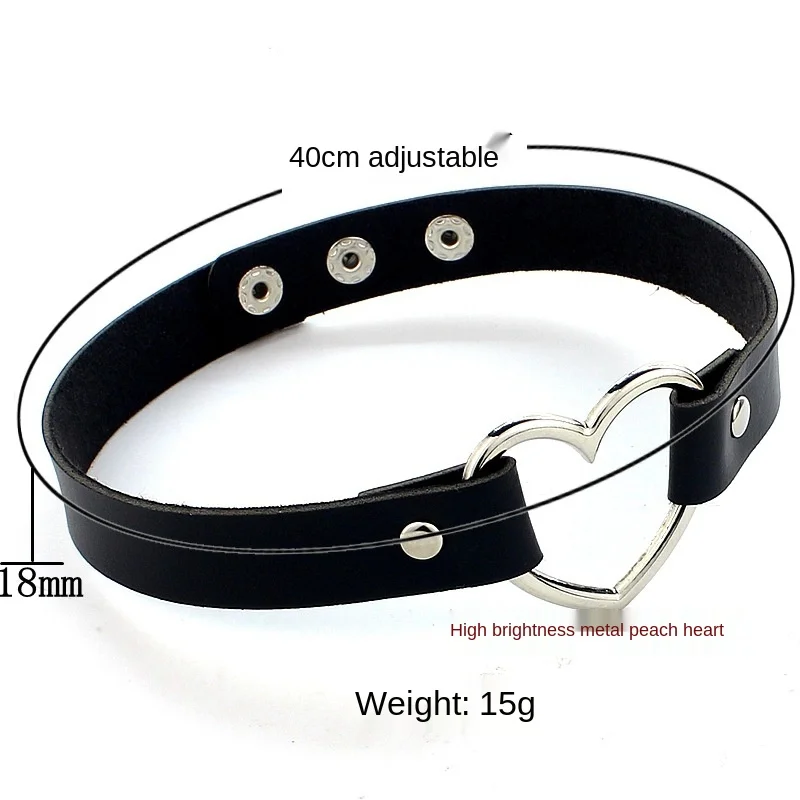 PU Leather Erotic Heart Collar Adult Flirting Bondage Sexual Toy SM Sex Toys Punk Style BDSM Women Gothic Collar Accessories