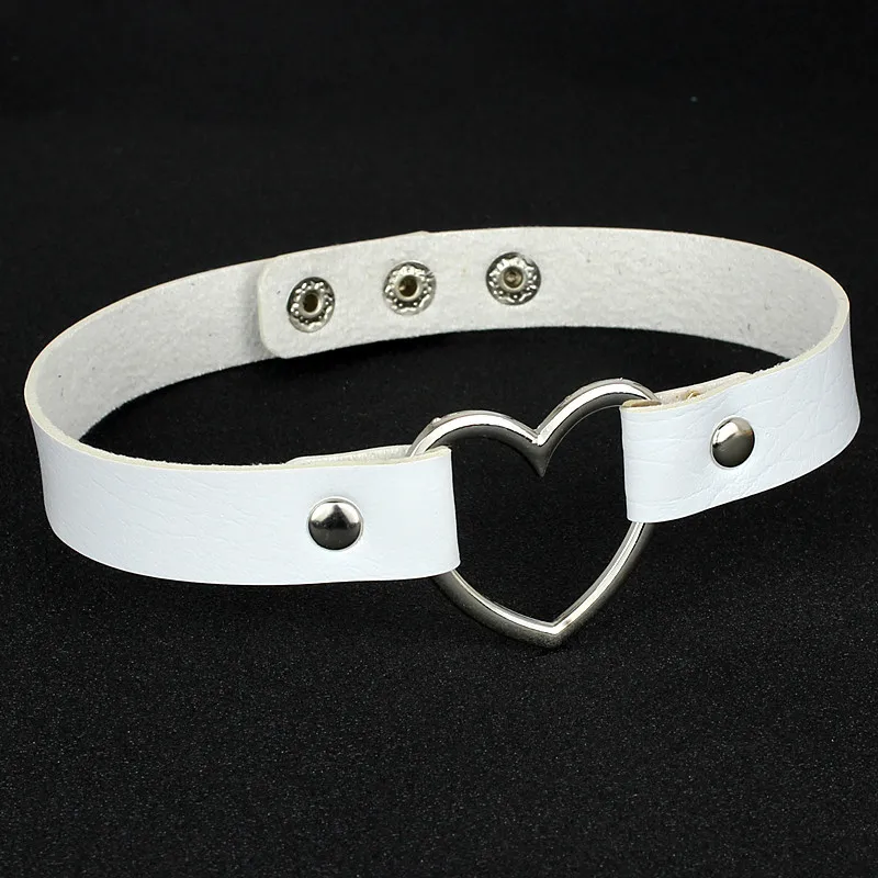 PU Leather Erotic Heart Collar Adult Flirting Bondage Sexual Toy SM Sex Toys Punk Style BDSM Women Gothic Collar Accessories