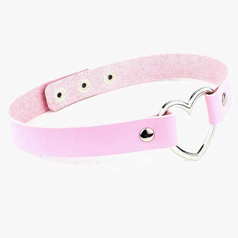 PU Leather Erotic Heart Collar Adult Flirting Bondage Sexual Toy SM Sex Toys Punk Style BDSM Women Gothic Collar Accessories