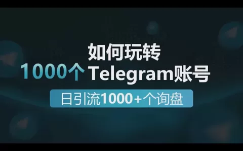 如何玩转1000个telegram账号做到每日引流1000+个出海业务询盘