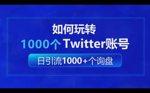 如何玩转1000个Twitter账号做到每日引流1000+个出海业务询盘