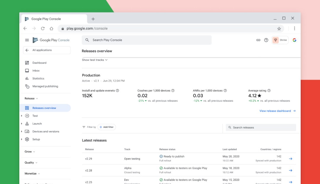 Google Play Console beta 版全新发布