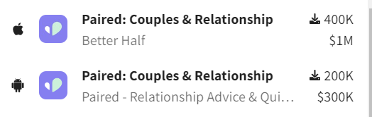 维持恋爱关系的健康成长 月收入百万的Paired将手伸进了情侣们的口袋