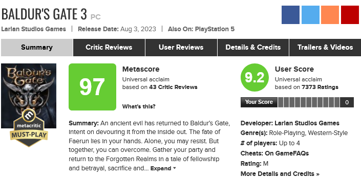 今年大作集体爆发，为什么吃受众的《博德之门3》依旧是赢家